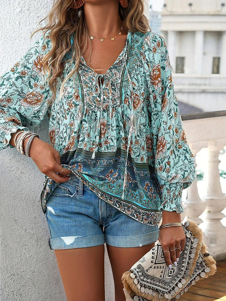 ™Helena - Blouse à Fleurs d'Été