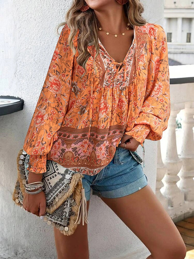 ™Helena - Blouse à Fleurs d'Été