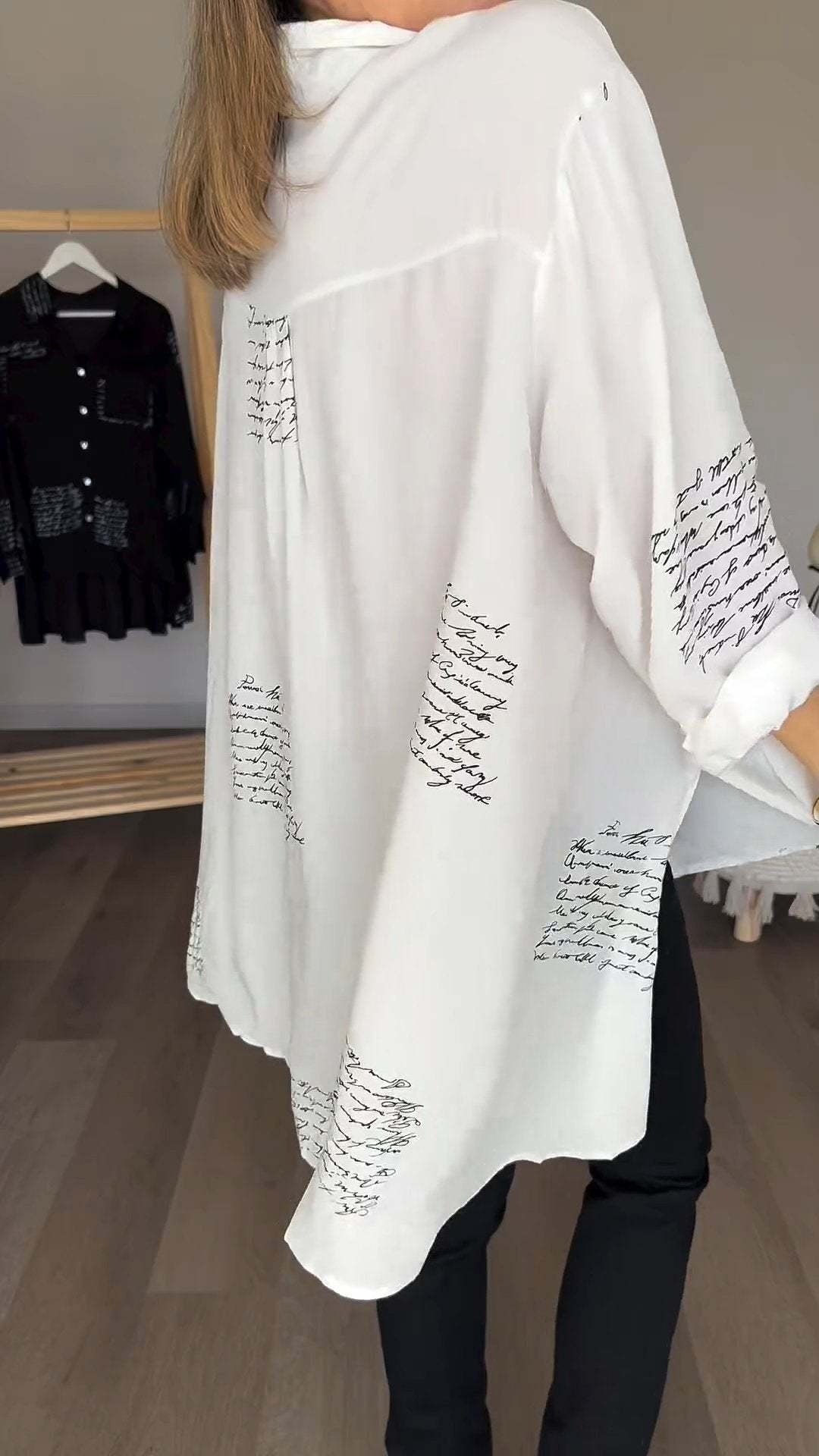 ™Callista - Chemise à Boutons Écriture Manuscrite