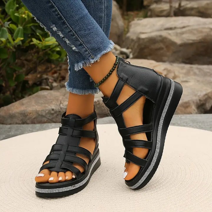 ™Chloe - Sandales à Talons Compensés Élégantes