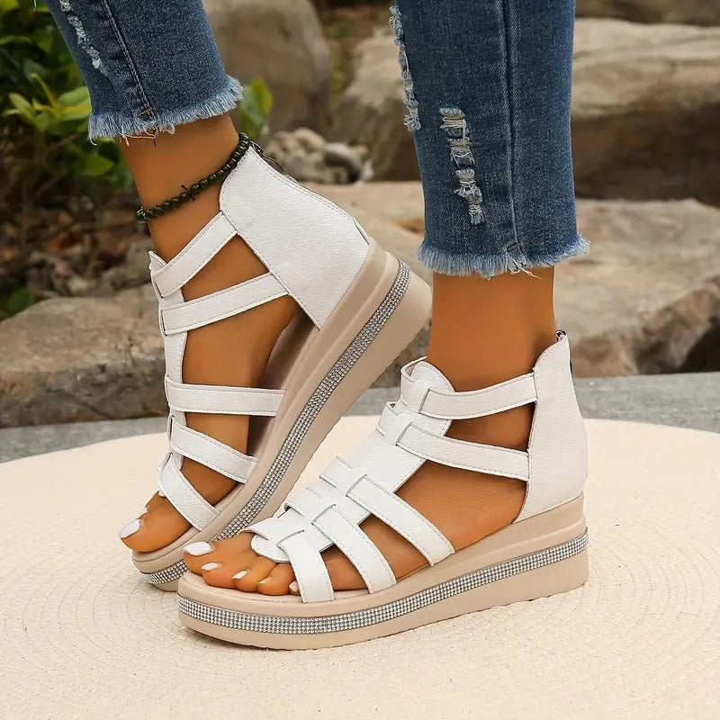 ™Chloe - Sandales à Talons Compensés Élégantes