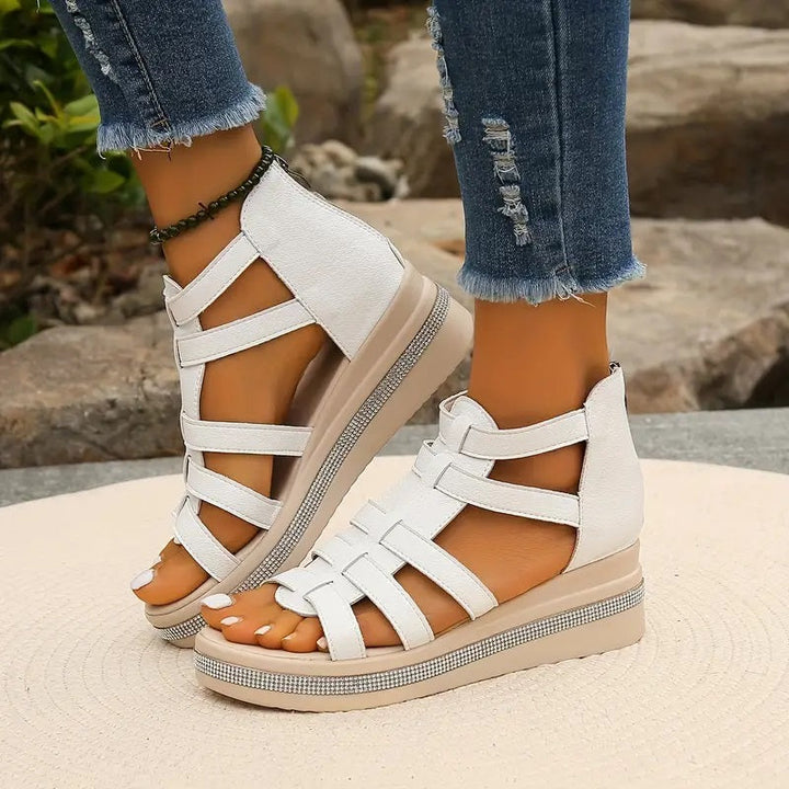 ™Chloe - Sandales à Talons Compensés Élégantes