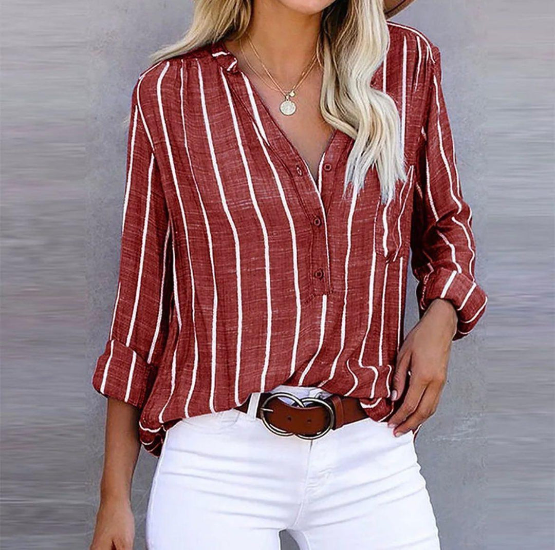 ™Giana - Blouse Décontractée Rayée