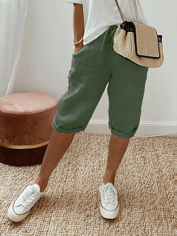 ™EMMA - Pantalon Femme en Coton-Lin