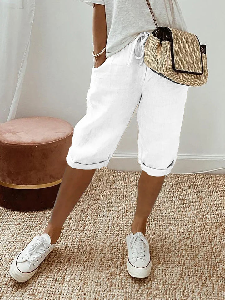 ™EMMA - Pantalon Femme en Coton-Lin