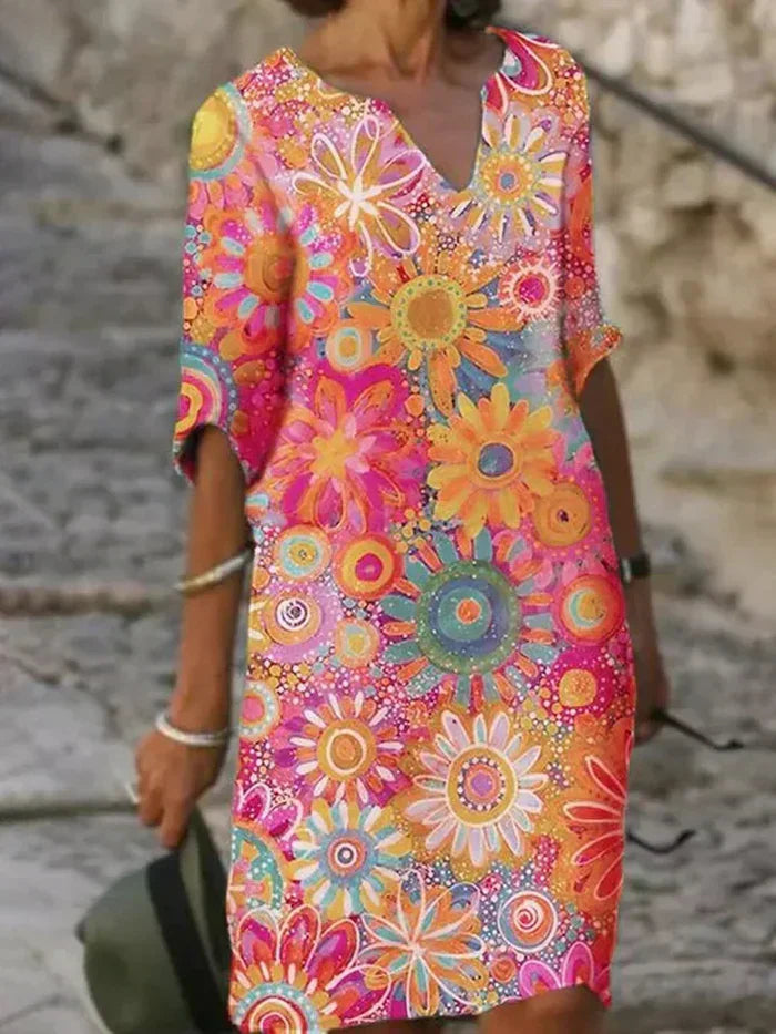 ™Beth - Robe à Fleurs Colorées