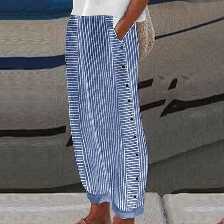 ™Sera - Pantalon à Boutons Rayés