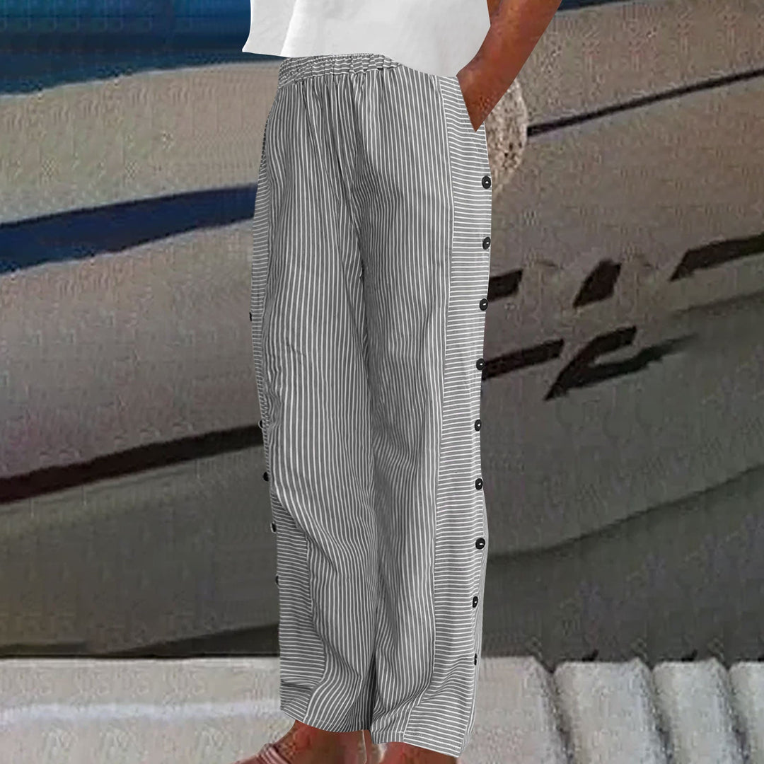 ™Sera - Pantalon à Boutons Rayés