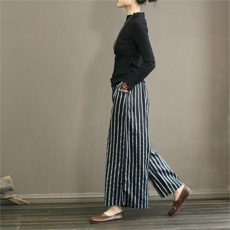 ™Seriva - Pantalon Large Rayé