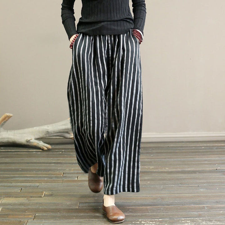 ™Seriva - Pantalon Large Rayé