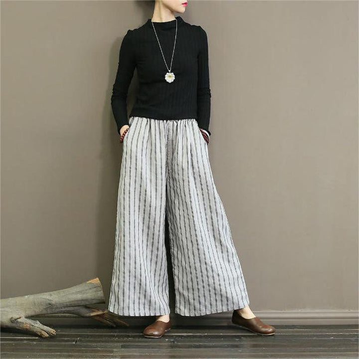 ™Seriva - Pantalon Large Rayé