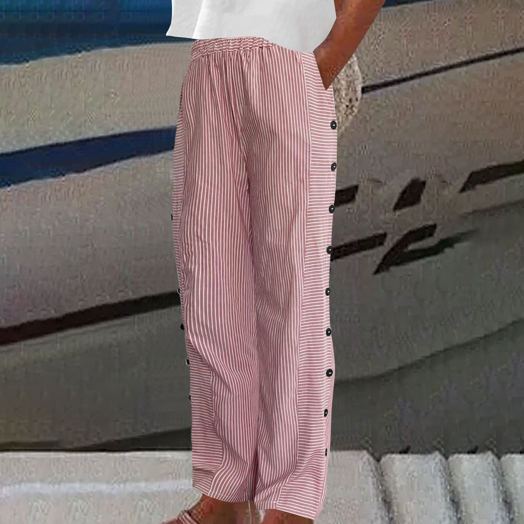™Sera - Pantalon à Boutons Rayés