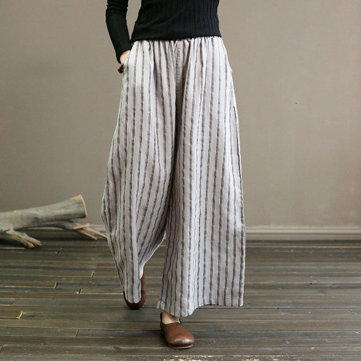 ™Seriva - Pantalon Large Rayé