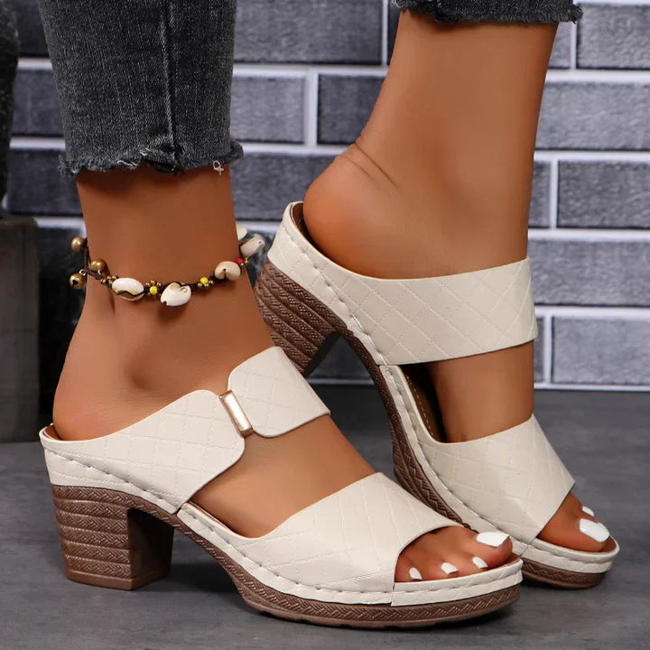 ™Shara - Sandales à Talon Bloc Polyvalentes