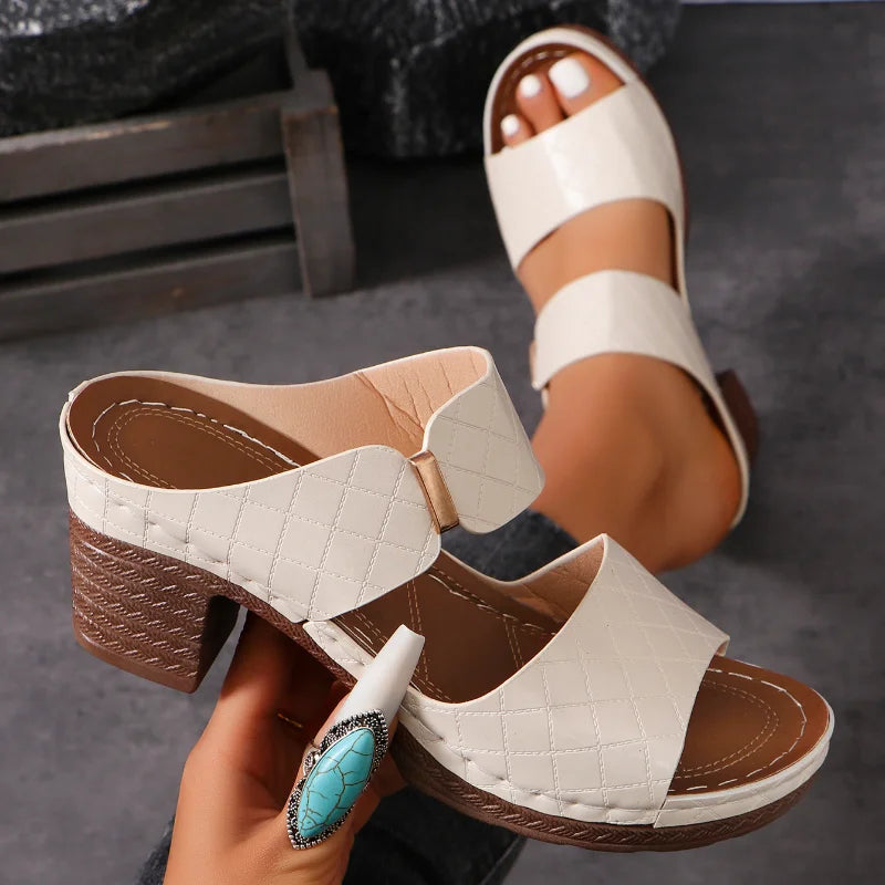 ™Shara - Sandales à Talon Bloc Polyvalentes