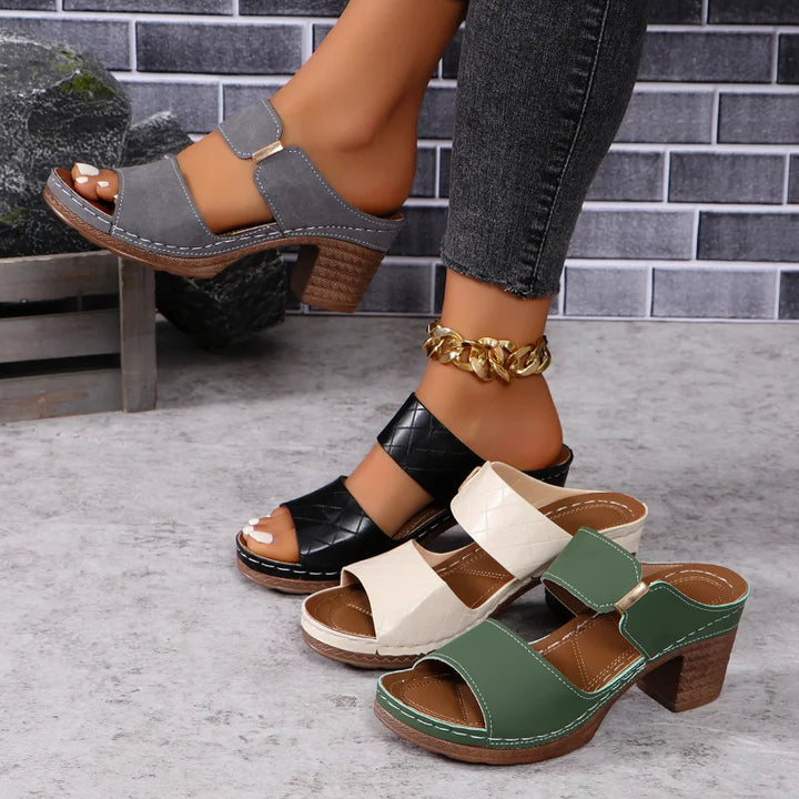 ™Shara - Sandales à Talon Bloc Polyvalentes