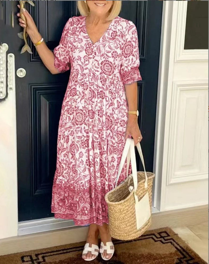 ™ARIA - Élégante Robe Fleurie à Col V