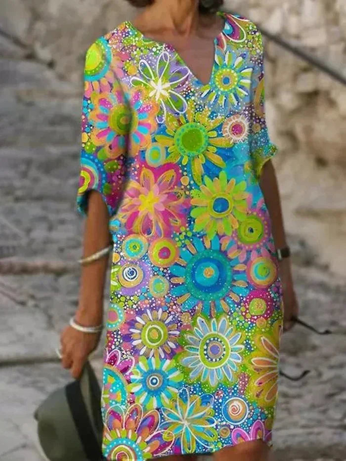 ™Beth - Robe à Fleurs Colorées