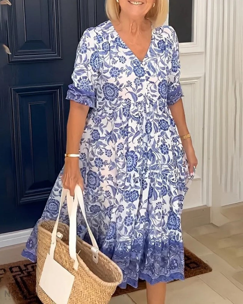 ™ARIA - Élégante Robe Fleurie à Col V