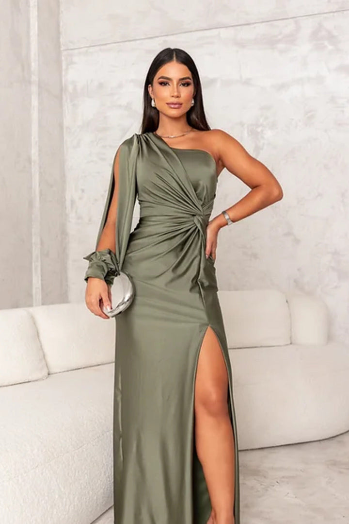 ™Alison - Şık Yırtmaçlı Maxi Elbise