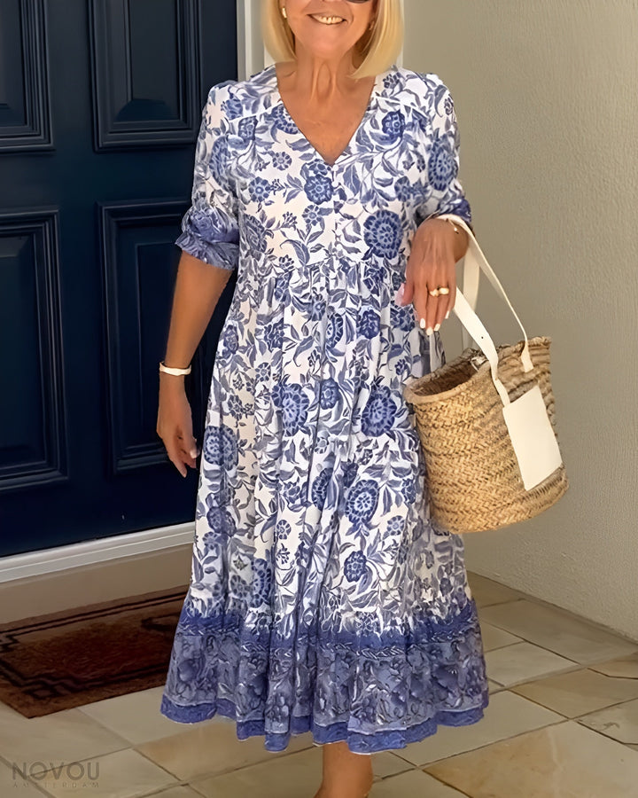 ™ARIA - Élégante Robe Fleurie à Col V