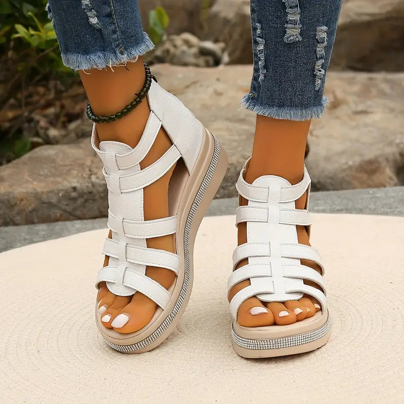 ™Chloe - Sandales à Talons Compensés Élégantes