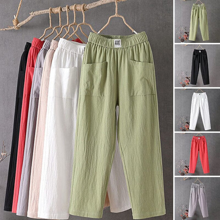 ™OLIVIA - Pantalon en mélange de lin