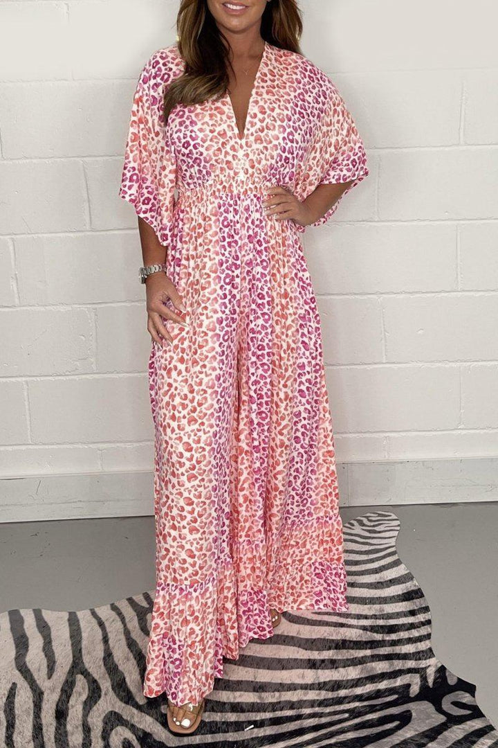 ™Jumpsuit Rose Doux à Manches Courtes