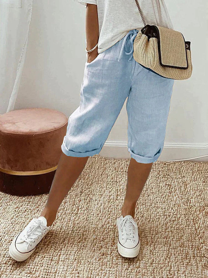 ™EMMA - Pantalon Femme en Coton-Lin