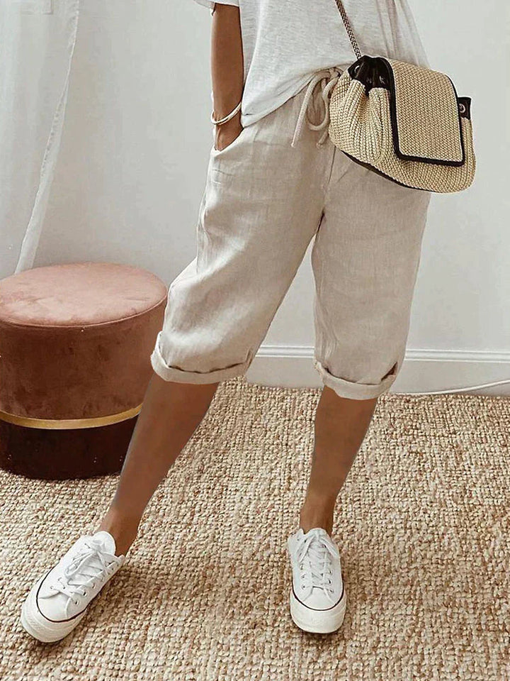 ™EMMA - Pantalon Femme en Coton-Lin