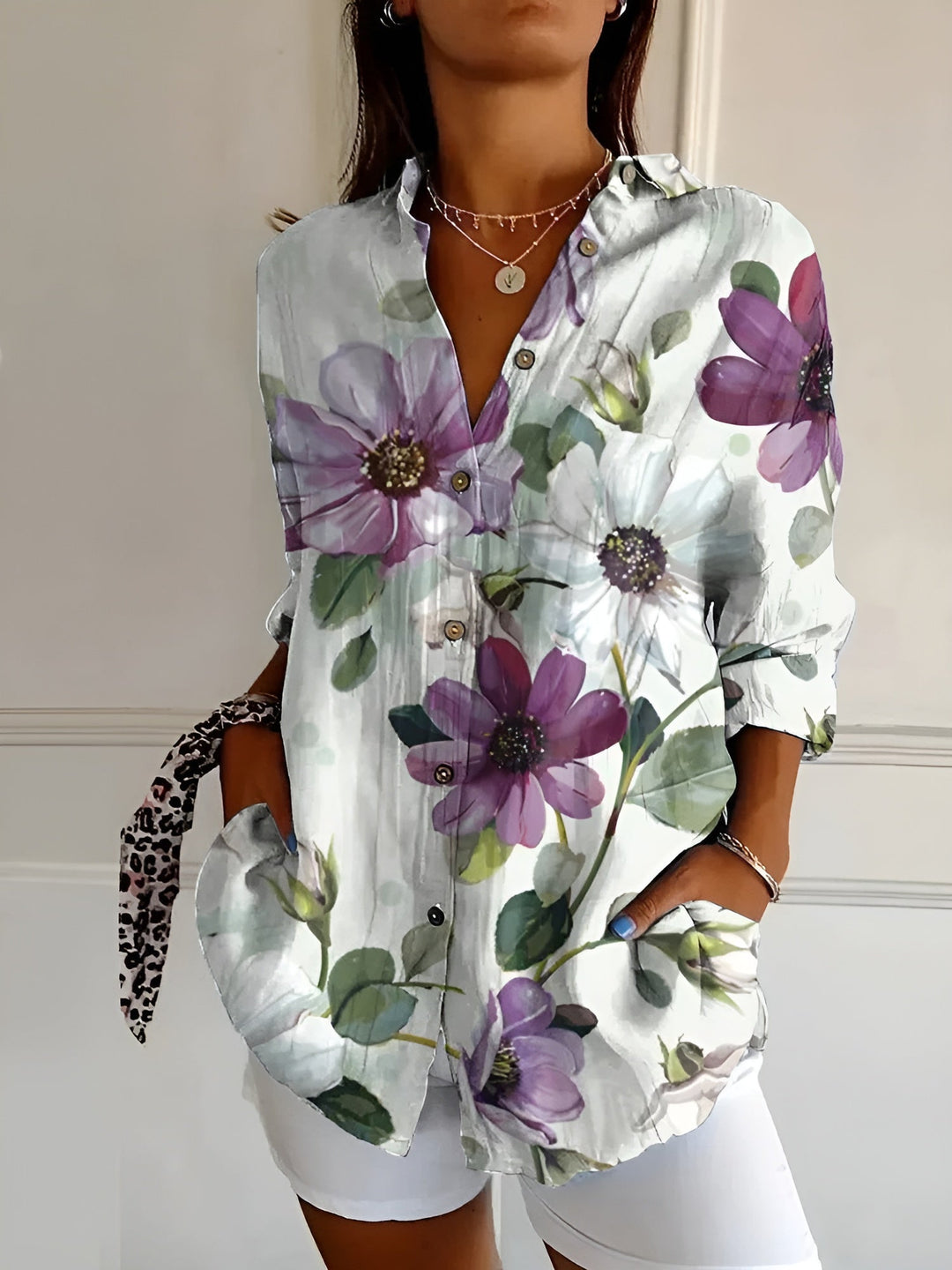 ™Madilyn - Chemise à Boutons Imprimée